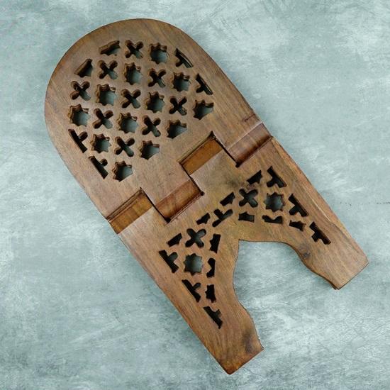 Wood Book Holder Display Stand Folding Religious Prayer Rehal 30.48 Cm