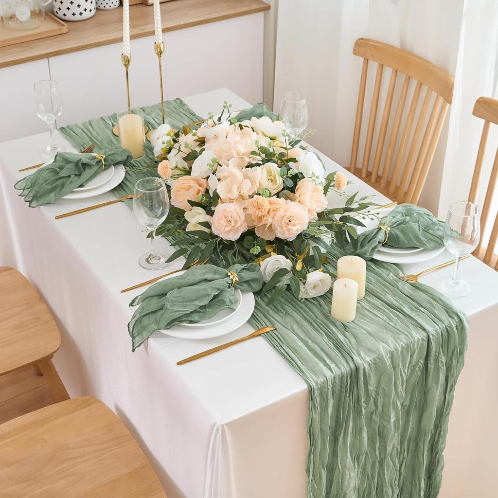 12 штук марлевых салфеток 20"x20" шалфейно-зеленые бохо-марля марлевые салфетки оптом деревенский декор для обеденного стола для свадьбы, девичника, детского душа, вечеринки