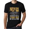 Мужская винтажная футболка с графическим рисунком New York Motorcycle Since 1981 Deep Black