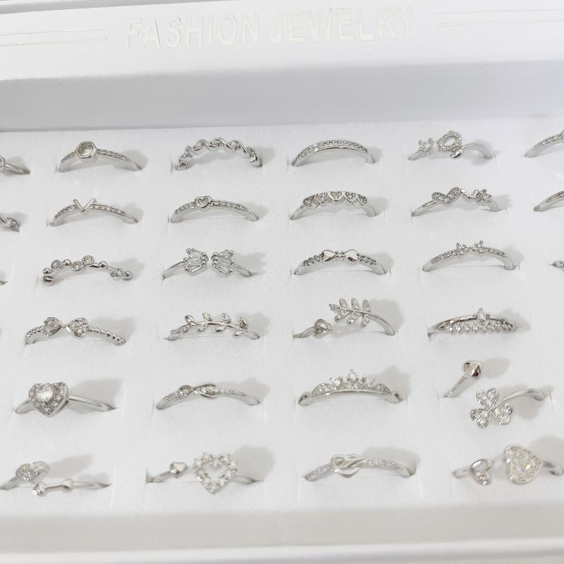 10Pcs Women's zirconium ring - simple open finger ring for party accessories