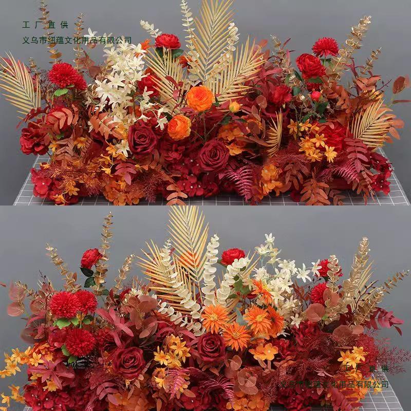 Свадебная композиция из эвкалиптового шелка: Декор прохода и сцены в горшках