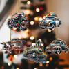 Christmas Truck Ornaments Acrylic Car Airplane Pendant Double Sided 2D Flat Xmas Tree Hanging Ornament