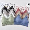 Lace V-Neck Cross Back Tube Top with Anti-Exposure for Women