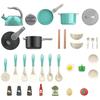 Kids Kitchen Toy Accessories Toddler Pretend Cooking Playset with Play Pots Pans Utensils Cookware Toys Play Food for Children