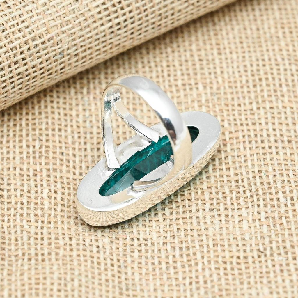 Unique Apatite Gemstone Ring 925 Sterling Silver Jewelry Handmade Design For Women Gift