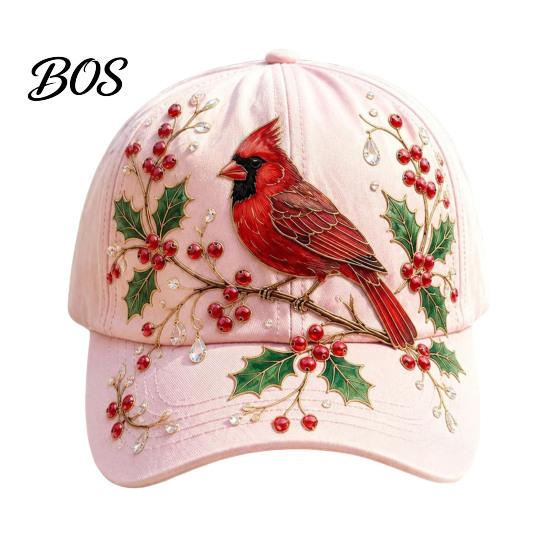 Summer Hat Baseball Cap for Women, Embroidery Flower Bird Pattern Hat, Lightweight Breathable Adjustable Fit Gardening Sun Spring Outdoors