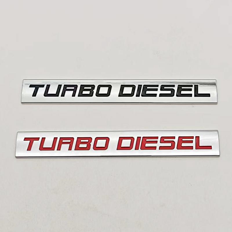 3D Chrome Metal Car Sticker Logo TURBO DIESEL Emblem Rear Trunk Fender Badge Decal For Isuzu Kia Hyundai Toyota Ford Accessories