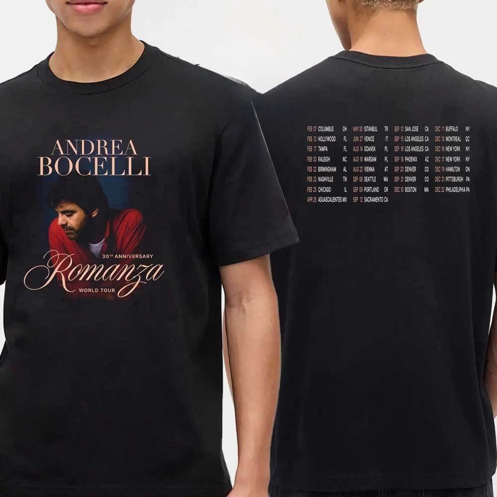 Andrea Bocelli 2026 Tour Dates Romanza 30th Anniversary World Tour T-Shirt