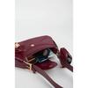 Женский бордовый кошелек-багет из искусственной кожи с застежкой на руку и сумка через плечо