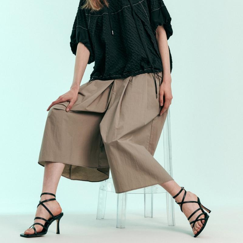Maxza Pintuck Flare Banding Wide Culotte Pants Zc08ql400on