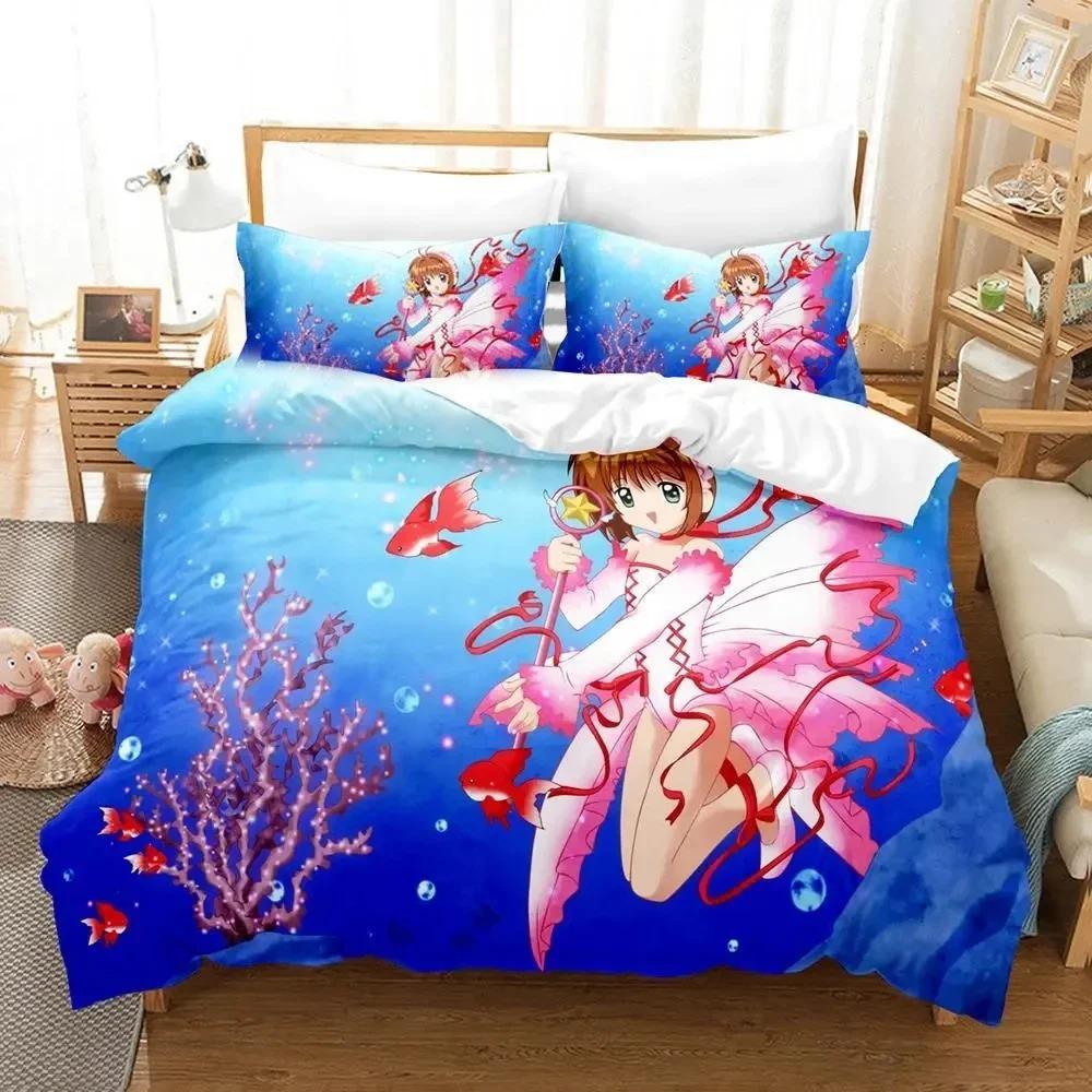 3D Принт Аниме Cardcaptor Sakura Постельное Белье Пододеяльник Комплект Постельного Белья Покрывало Наволочка Одеяло Кинг Квин Размер Мальчики Взрослые