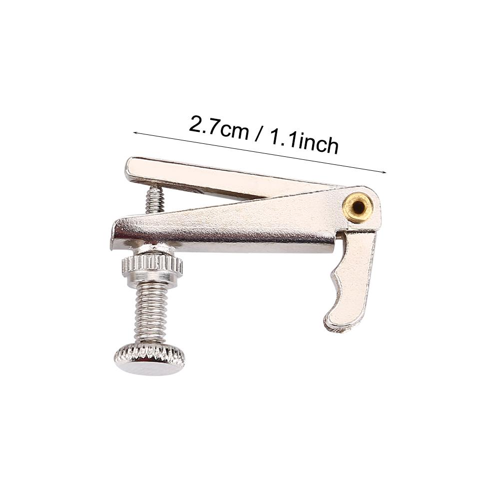 4Pcs Durable Alloy Fine Tuners String Adjusters Replacement Parts for 3 4 4 4 Violin (Silver)