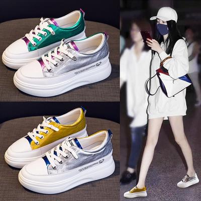 Новый стиль женской обуви, Универсальная женская кеда на шнуровке на толстой подошве