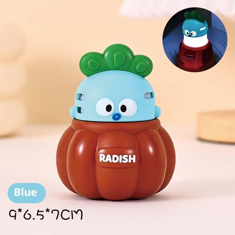 1Pcs Anime Figure White Light Atmosphere Decor Radish Doll Small Night Light Electronic Luminous Toy Cute Shape Children Gift