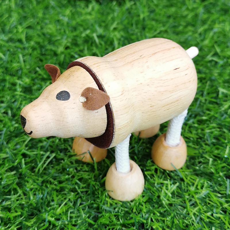 1 шт. Деревянные фигурки животных, игрушечные фигурки для малышей, настольная гибкая кукольная игрушка в виде сельскохозяйственного животного