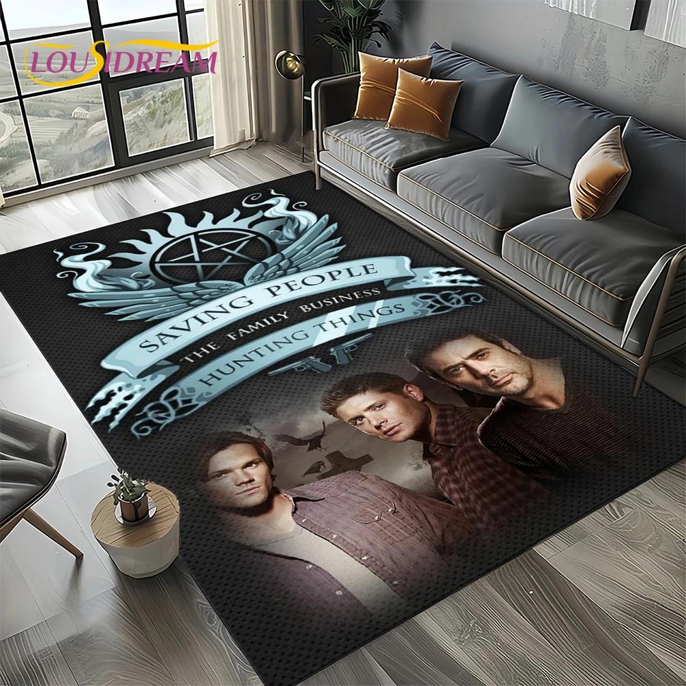3D SPN Сверхъестественное Знак Дин Сэм Ковер Коврик для Гостиной Спальни Дома Декорация Дивана, Коврик для Игровой Зоны Детей Нескользящий Напольный Коврик