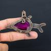 Удивительный розовый лабрадорит драгоценный камень ручной работы из чистой медной проволоки обернутый в рыбу кулон ювелирные изделия