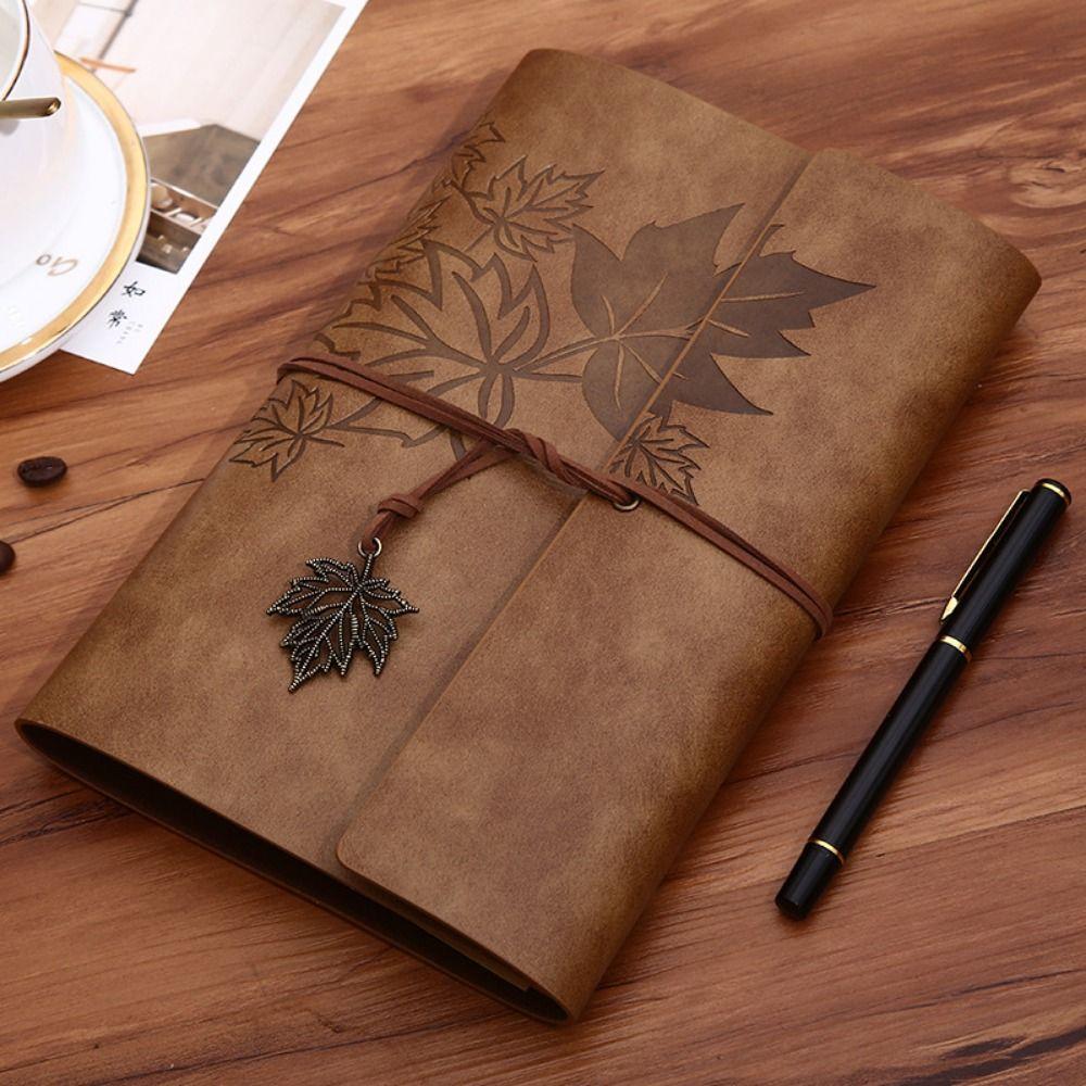 A7/A6/A5 Travelers Vintage Notebook Kraft Paper PU Leather Spiral Notebook Loose Leaf Blank Retro Notebook Planners