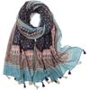 Boho Scarf for Women Lightweight Floral Printed Scarf Fall Winter Fashion Fringed Shawl