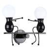 KAWELL Bracket Light Vintage Wall Light Doll Light Double Head Metal Wall Light Sconce Lighting Cartoon Doll Height Adjustable Gift Wall Lamp LED Wall