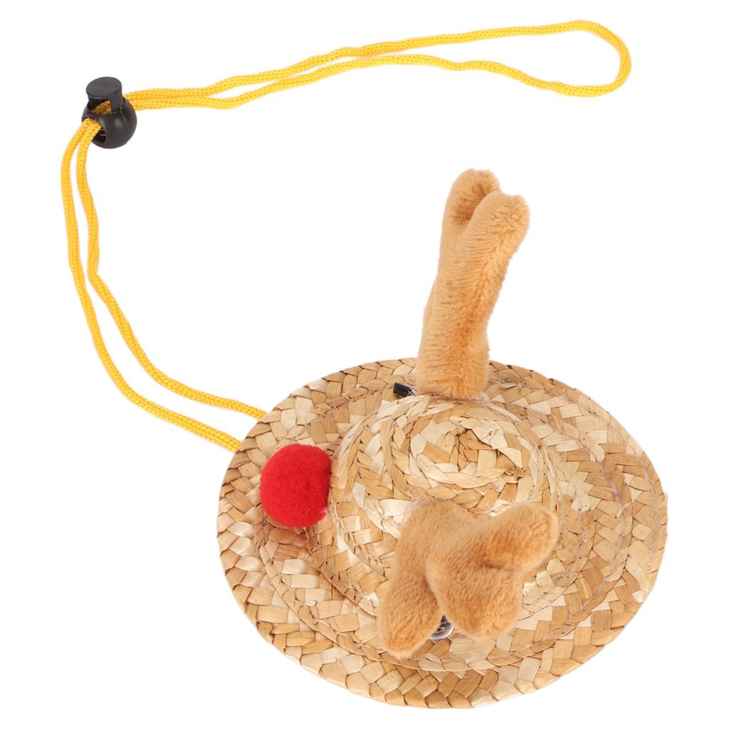 Шляпа бородатого дракона в форме рогов лося с регулируемой пряжкой на ремне для маленьких домашних животных, соломенная шляпа для ящерицы