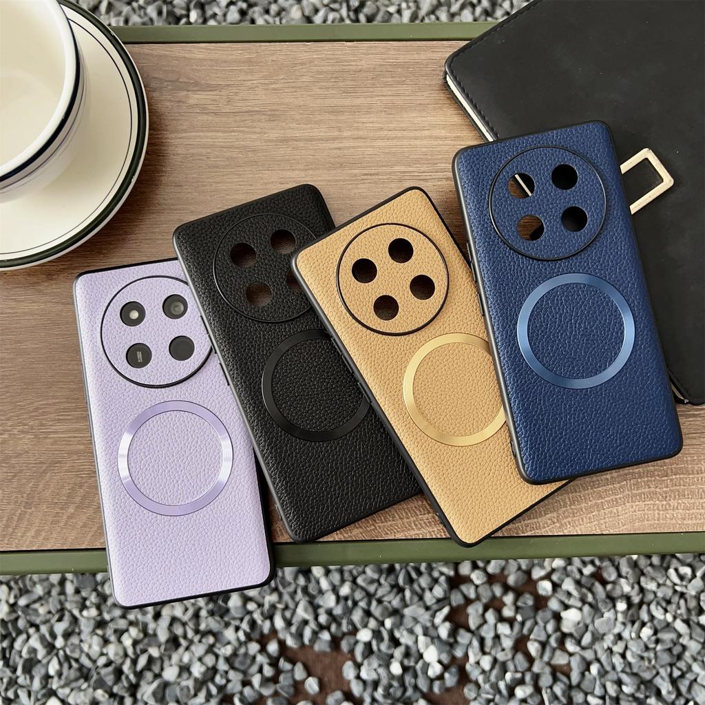 For Honor Magic7 Lite 5G/X9c 5G/X60 Pro 5G Magnetic Case Litchi Texture PU Leather + TPU Phone Back Cover