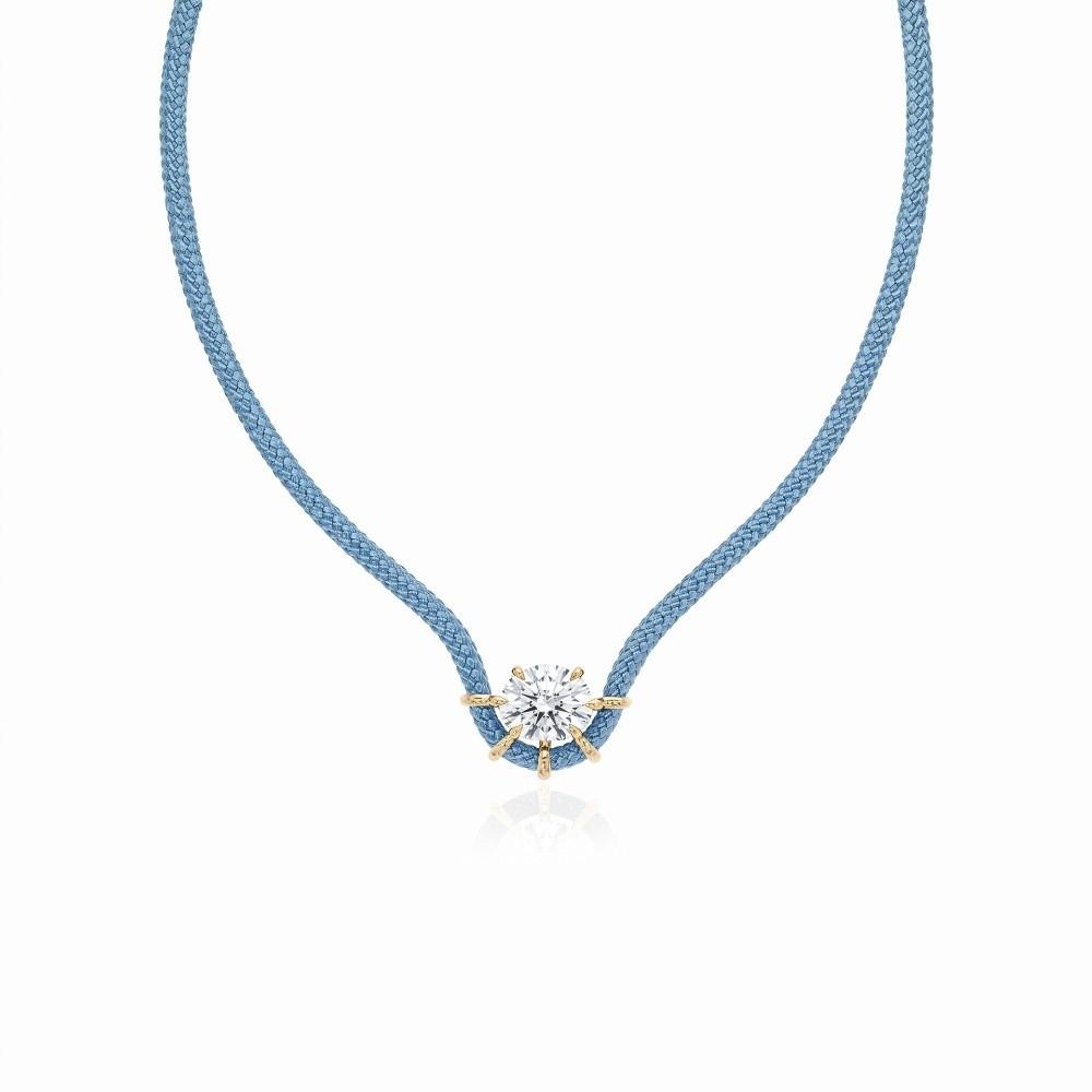 Zircon Stone Zircon Cord Necklace Dual Strand Rope Crystal Charm Necklace Prong Necklace Women