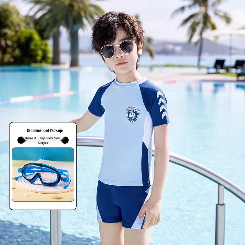 Раздельный купальник для мальчиков 2025: Быстросохнущая, солнцезащитная одежда для плавания для детей