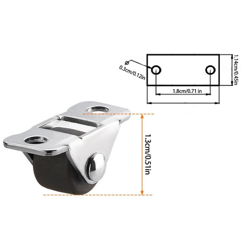 4pcs Mini Furniture Casters Easy To Install Rubber Wheel  Floor Protections for Easy  Movement Of Small Furniture