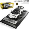 1/24 Scale Lambo Aventador SVJ63 Diecast Car Model Toy, Pull Back Toy Vehicle with Sound and Light for Kids Toddler Boys Girls Gift Collection