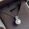 Trendy Imitation Pearl Pendant Necklace for Women Silver Color Box Chain Exquisite Bridal Wedding Necklace Lady Jewelry