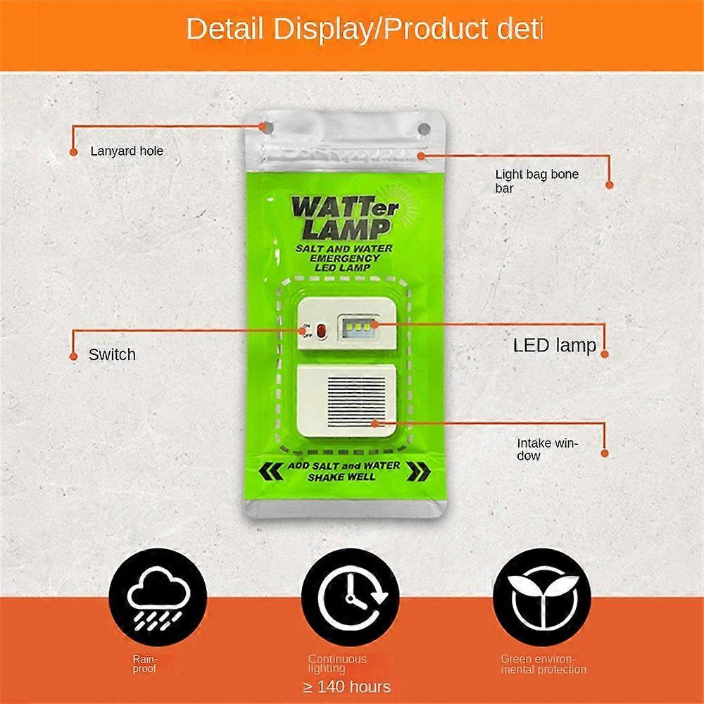1/2Pcs Portable Camping Lamp Salt Water Outdoor LED Emergency Lamp for Camping Night Fishing Lamp Energy Saving Lamp Travel Supplies