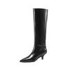 Fashion 2025 New Autumn/Winter Women Boots Split Leather Women Shoes Pointed Toe Low Heel Shoes Knee-high Modern Boots Slip-on Boots