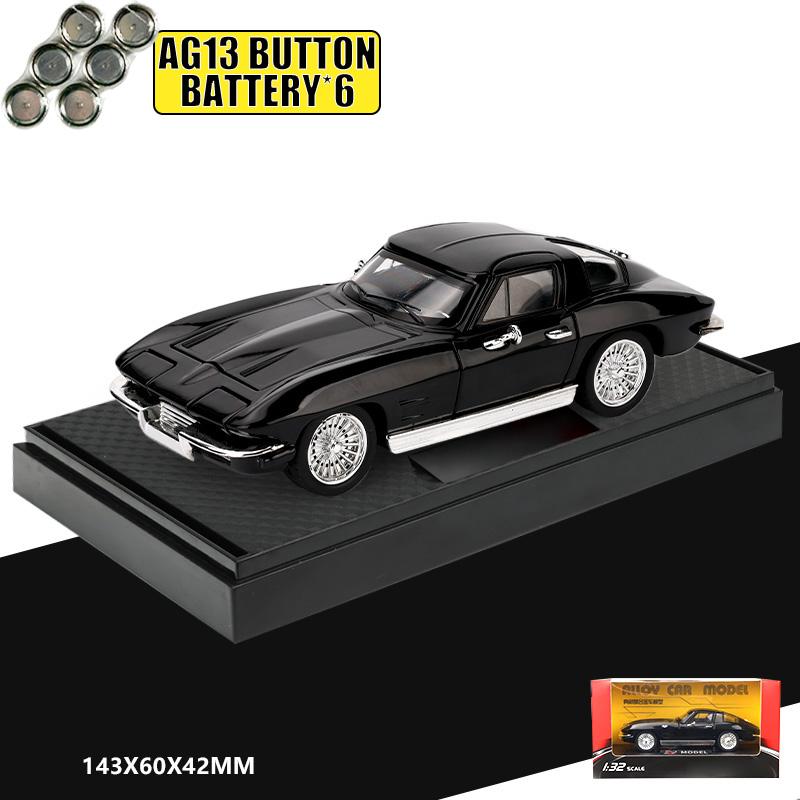 AABHB1 1:32 Chevrolet Corvette C2 Supercar Alloy Metal Diecast Model Car Home Decoration & Collectibles Hobby Display Ornaments Holiday