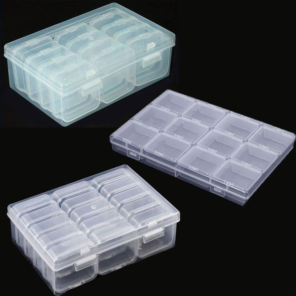 Plastic Transparent Storage Box DIY Earrings Storage Case Jewelry Storage Accessories