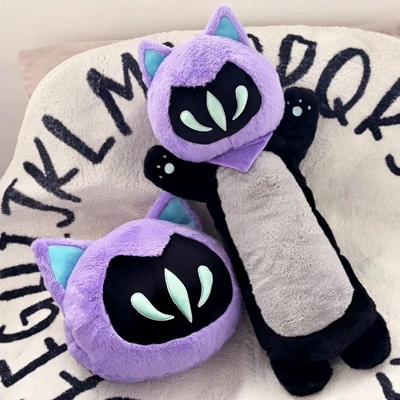 Плюшевая подушка-кошка Omen из Valorant с мягким плюшевым материалом для фанатов игр и для расслабления