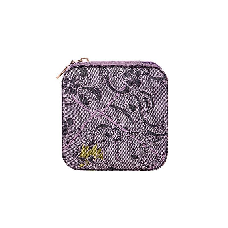 Portable Jewelry Organizer Box Earrings Rings Necklaces Travel Storage Soft Velvet Lined Hard Case Square Zipper