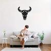 Cow Skull Metal Wall Art – Elegant Iron Silhouette for Interior Decoration, Stylish Home Office & Living Room Wall Hangings