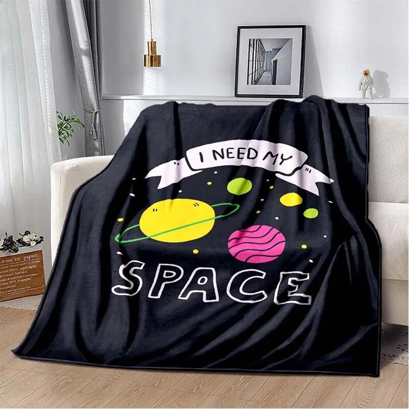 Фланелевое одеяло с 3D принтом космических животных, универсальное праздничное подарочное одеяло, теплые и мягкие одеяла на все сезоны