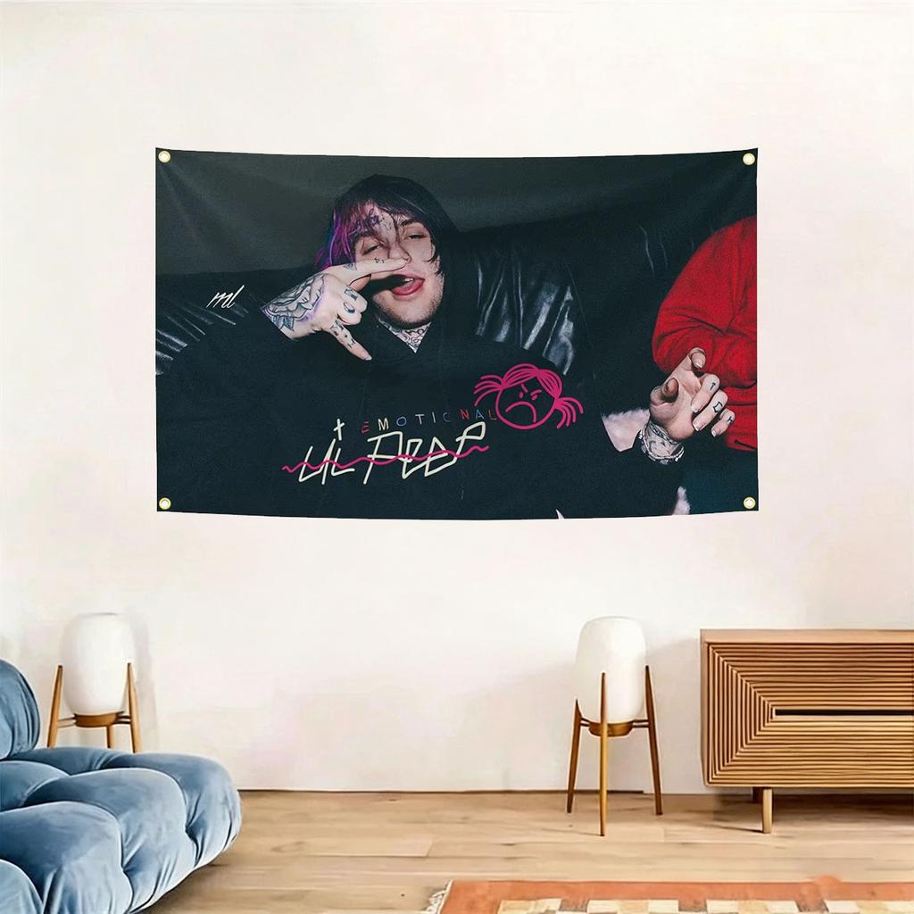 Флаг-гобелен с изображением рэпера Lil Peep, Музыкальный плакат-баннер для бара, паба, студенческого общежития