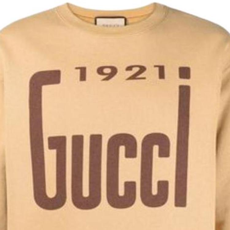 Gucci Свитшот с длинным рукавом и круглым вырезом 1921 Series SS22 Коричневый 681217-XJDV7-2293
