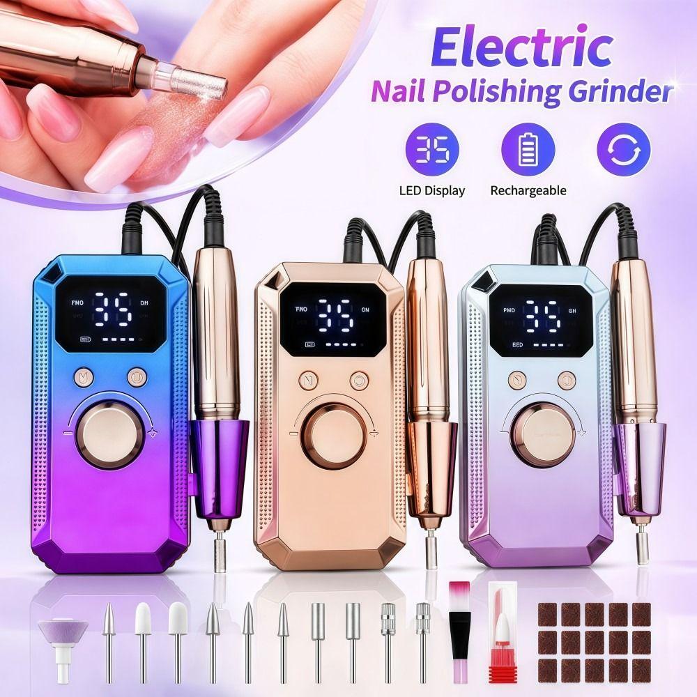 32 Speeds Electric Nail File LED Display Nail Grinder Electric Nail Polishing Grinder Nail Tools