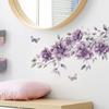 35*60 см съемные фиолетовые цветы бабочки настенные наклейки для спальни гостиной ванной комнаты стеклянное зеркало украшение