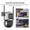 4K 8MP Dual Lens Dual Screen PTZ Camera Wifi IP Camera 8MP HD Security CCTV Video Survival Camera Auto Tracking iCsee P2P
