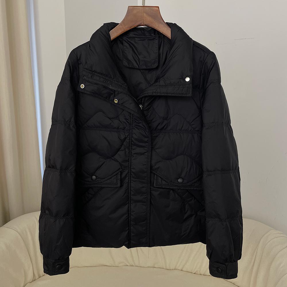 Новые осенне-зимние куртки для женщин с воротником-стойкой, белая куртка на утином пуху, сверхлегкая ветрозащитная парка с перьями, женское стеганое пальто