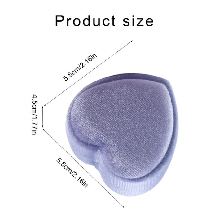 Нежная плюшевая коробочка для колец в форме сердца, футляр для колец с дизайном сердца, мягкая подкладка, подарочная коробка для ювелирных изделий для влюбленных