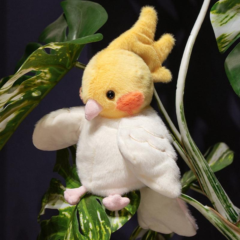 Kawaii Cockatiel Budgerigar Monk Parakeet Hand Puppet Bird Soft Stuffed Toy Doll Parrot Cosplay Plush Doll Educational Baby Toys
