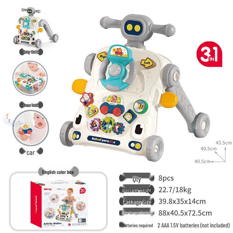 Интерактивные ходунки для малышей с музыкой, защитой от опрокидывания, для детей от 6 до 18 месяцев.