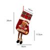 Large Plaid Christmas Stocking with Hanging Loop for Tree Use as Candy Bag and Kids Present Pouch in Non Woven Fabric