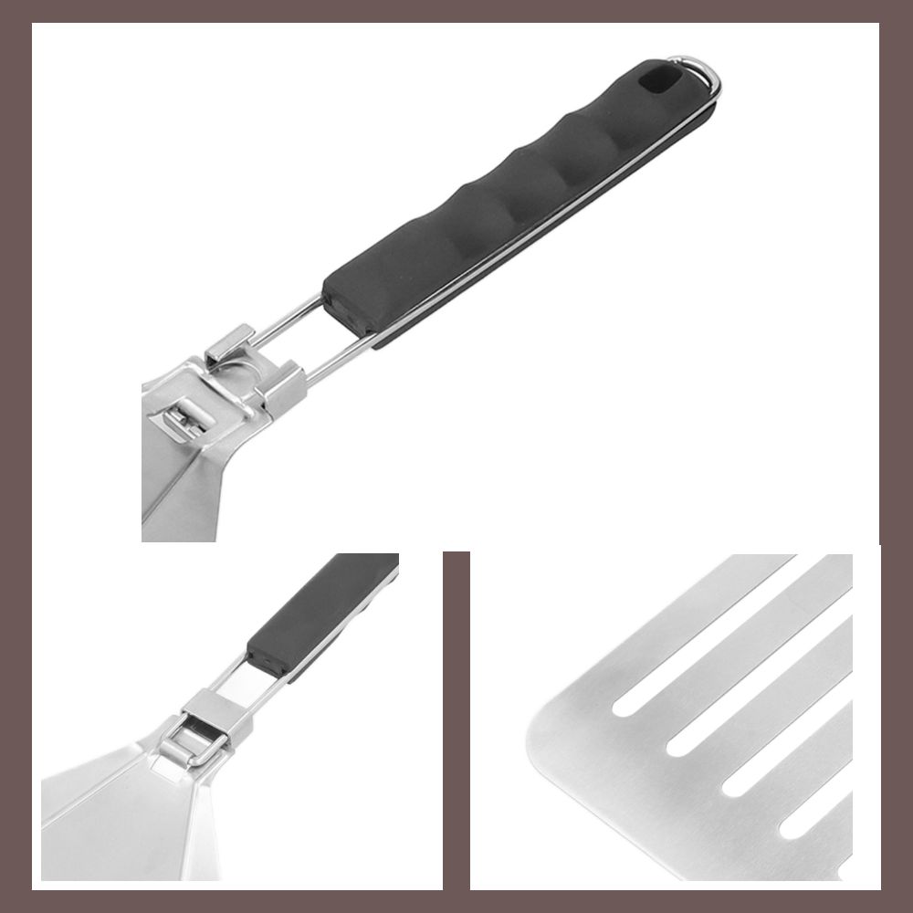 Stainless Steel Pizza Spatula Slotted Cake Lifter Durable Pizza Peel BBQ Serving